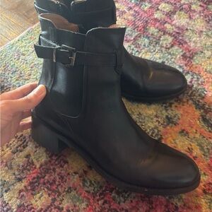 Browns black leather boots 8.5